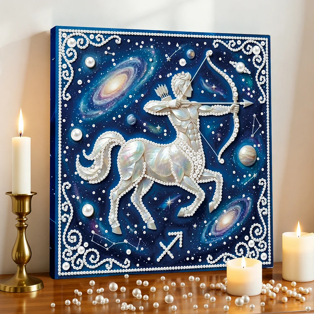 Sagittarius - DIY Pearl Diamond Art Kit With Frame 25*25cm