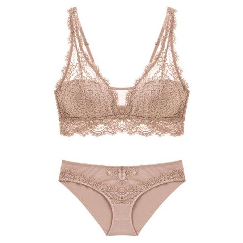 Meet'r Women Fashion Sexy Bra set Push Up Lace Underwear Panties Breathable Padded Brassiere Wire Free Lingerie Free Shipping