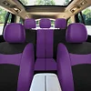 FH Group Full Set Car Seat Covers Cloth, Universal Fit combo, Set with Steering Wheel Cover and Seat Belt Pad fits Most Cars, SUVs, Trucks Purple