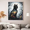 Cat Silhouette Halloween-11CT Stamped Cross Stitch 40*50cm/15.75*19.69in tapestrymarket