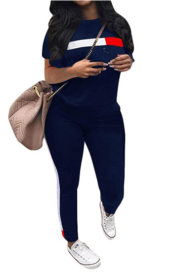 Casual striped sports suit