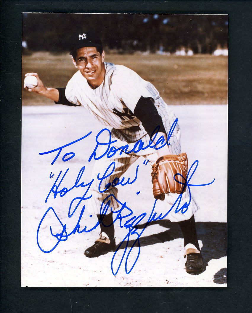 Phil Rizzuto Signed Autographed 3 1/2 x 4 1/2 HOLY COW To Donald Photo Poster painting Yankees