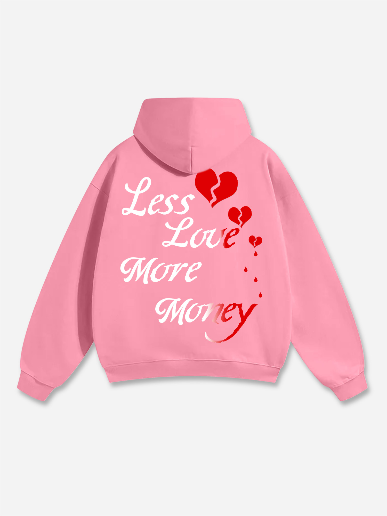 Sopula Less Love More Money Print Graphic Pullover Hoodie - SOPULA