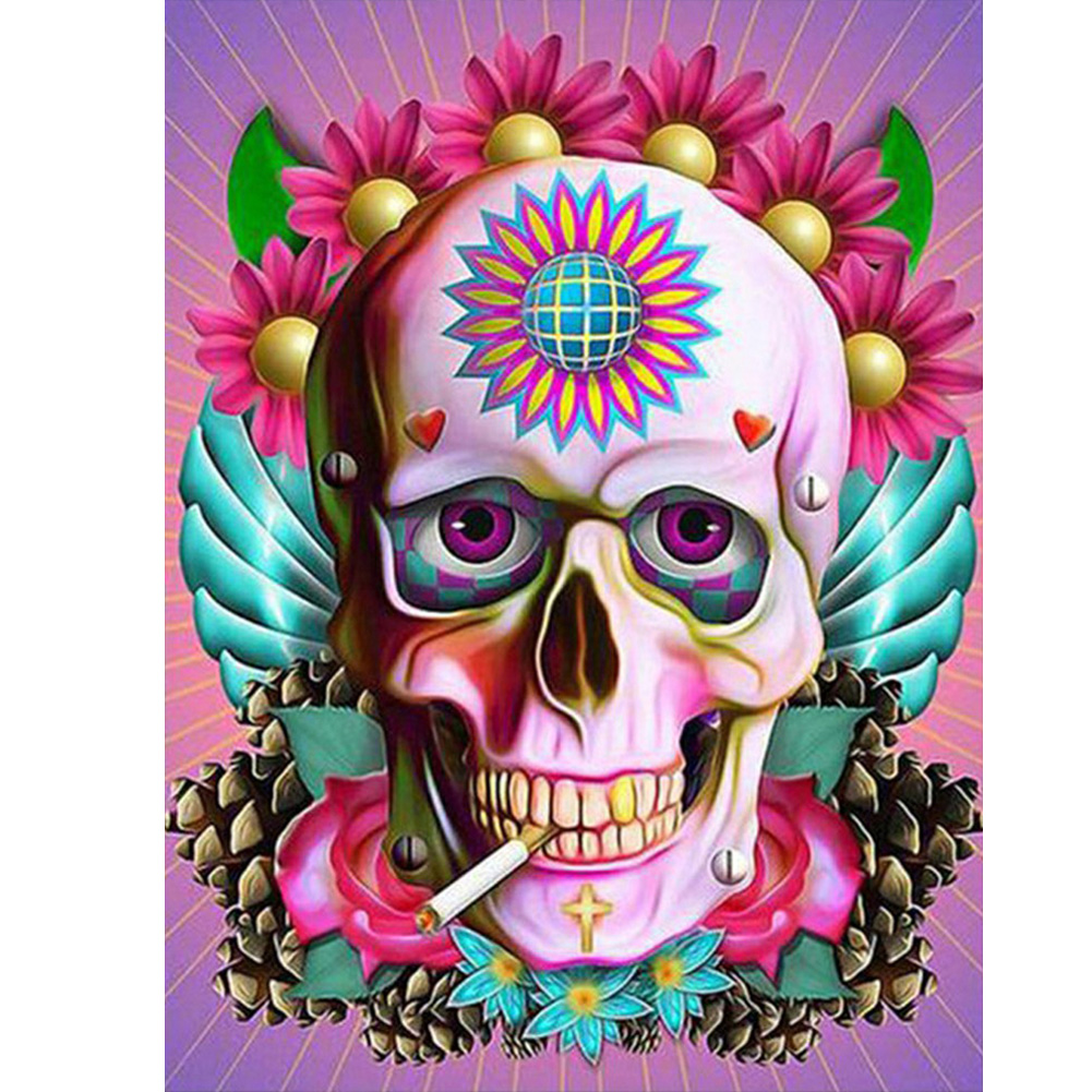 

(Multi-Size) Flower Skull - Round/Square Drill Diamond Painting - 30*40CM, Square diamond 30*40cm, 501 Original