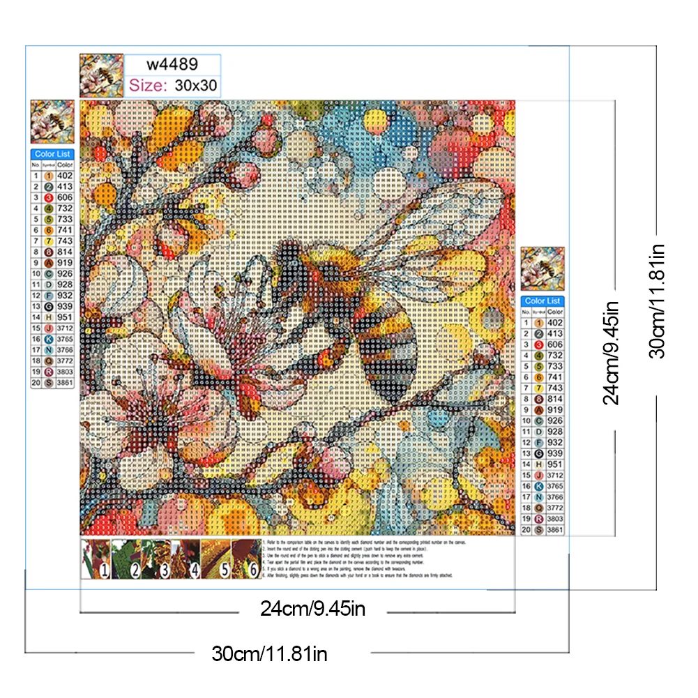 Diamond Painting - Full Round Drill - Flower Bee(Canvas|30*30cm)