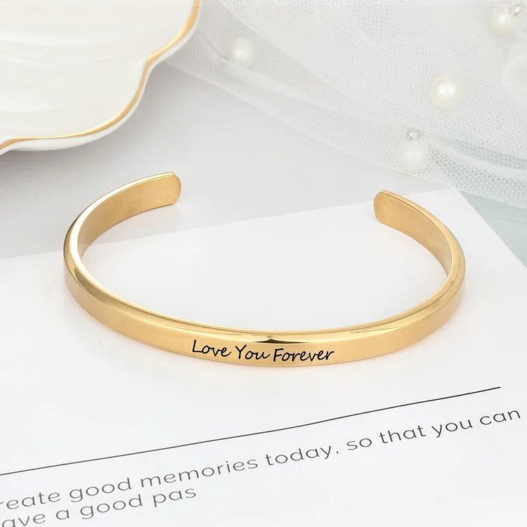 Inspirational Bracelets Engraved Personalized Bangle Cuff Bracelets Custom Gift For Girls