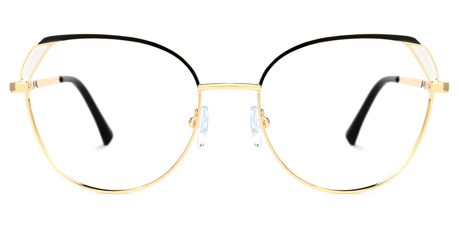 Elroy Schwarz-Gold Rund Brille Schwarz-Gold