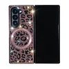 Suitable for Samsung zfold mobile phone case leopard print magnetic rhinestone creative folding protective cover