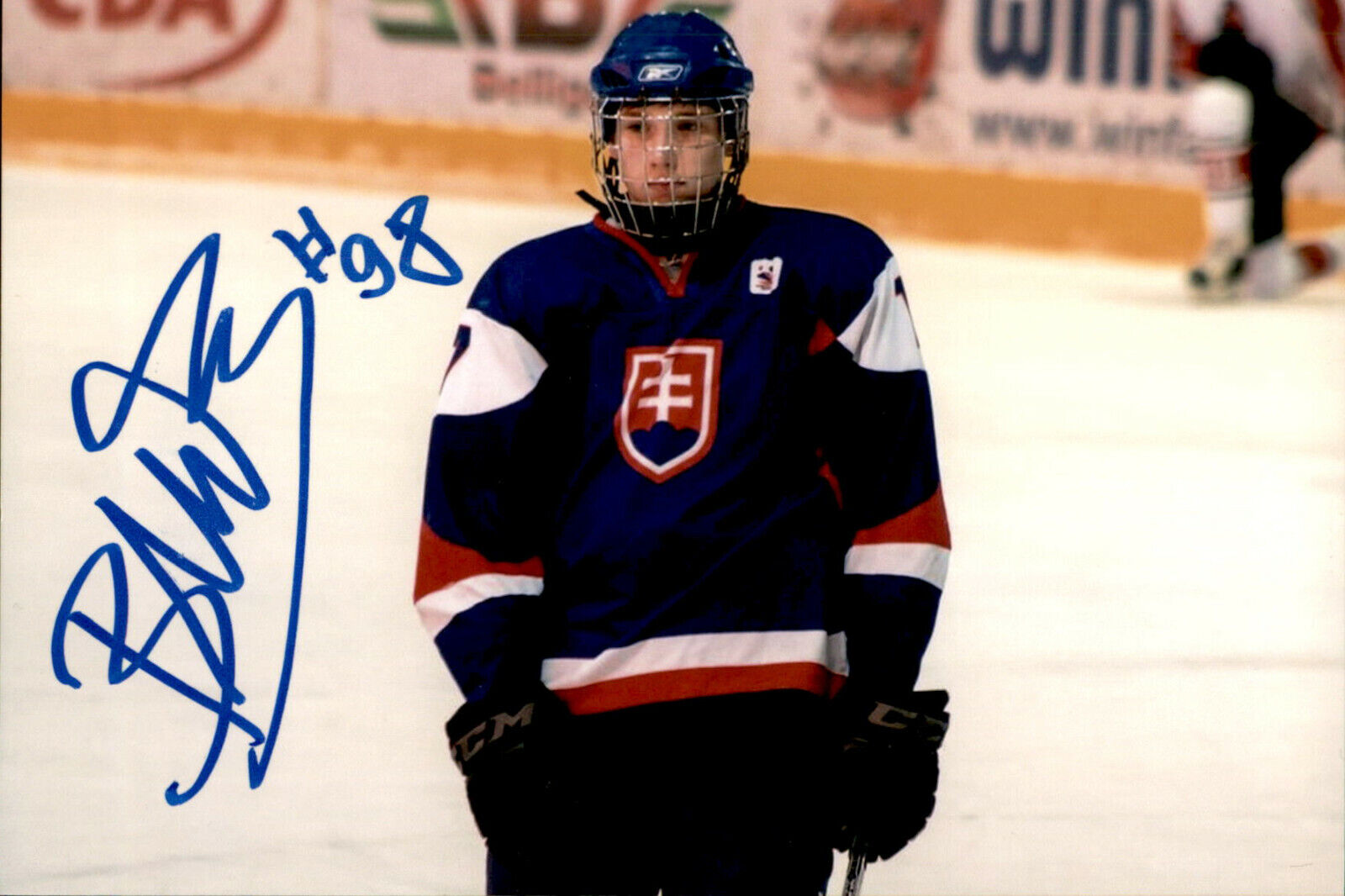 Samuel Bucek SIGNED 4x6 Photo Poster painting TEAM SLOVAKIA / CHICAGO STEEL / HK NITRA #2