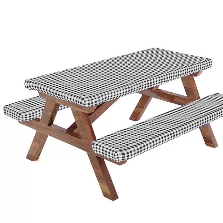 Picnic Table Cover with Cushions 3 PCS Set