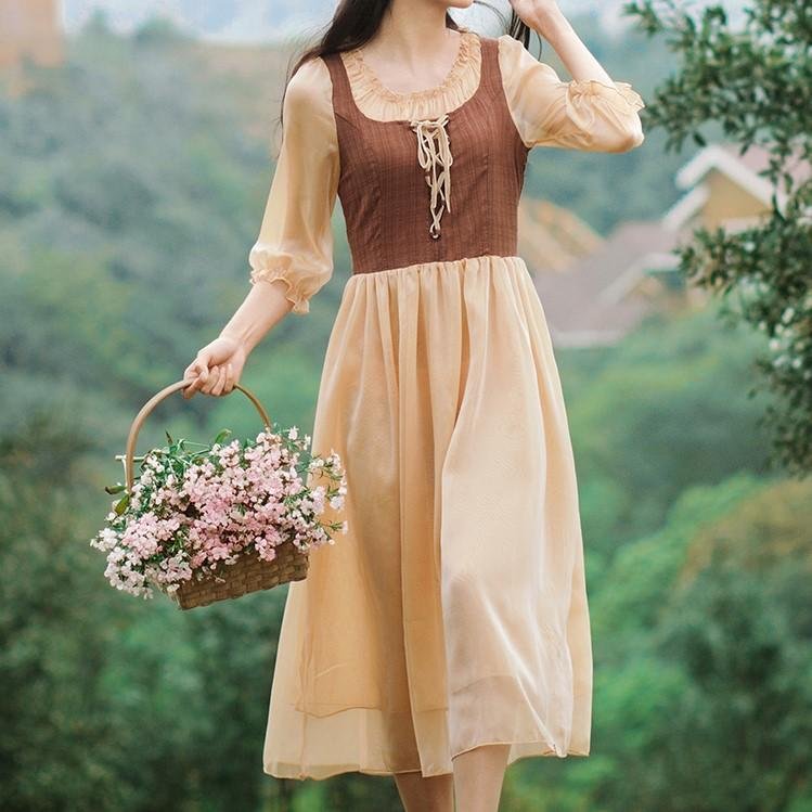 Lace Up Vintage Dress (Babushka Included) QueenFunky