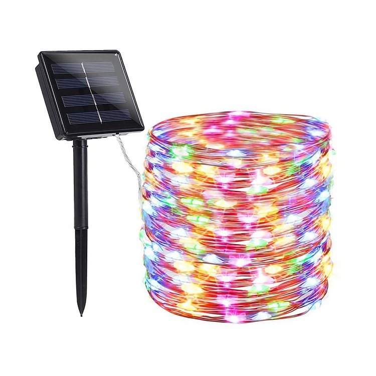 LED Solar String Lights Waterproof Copper Wire Lamp 8 Mode Decorative Light