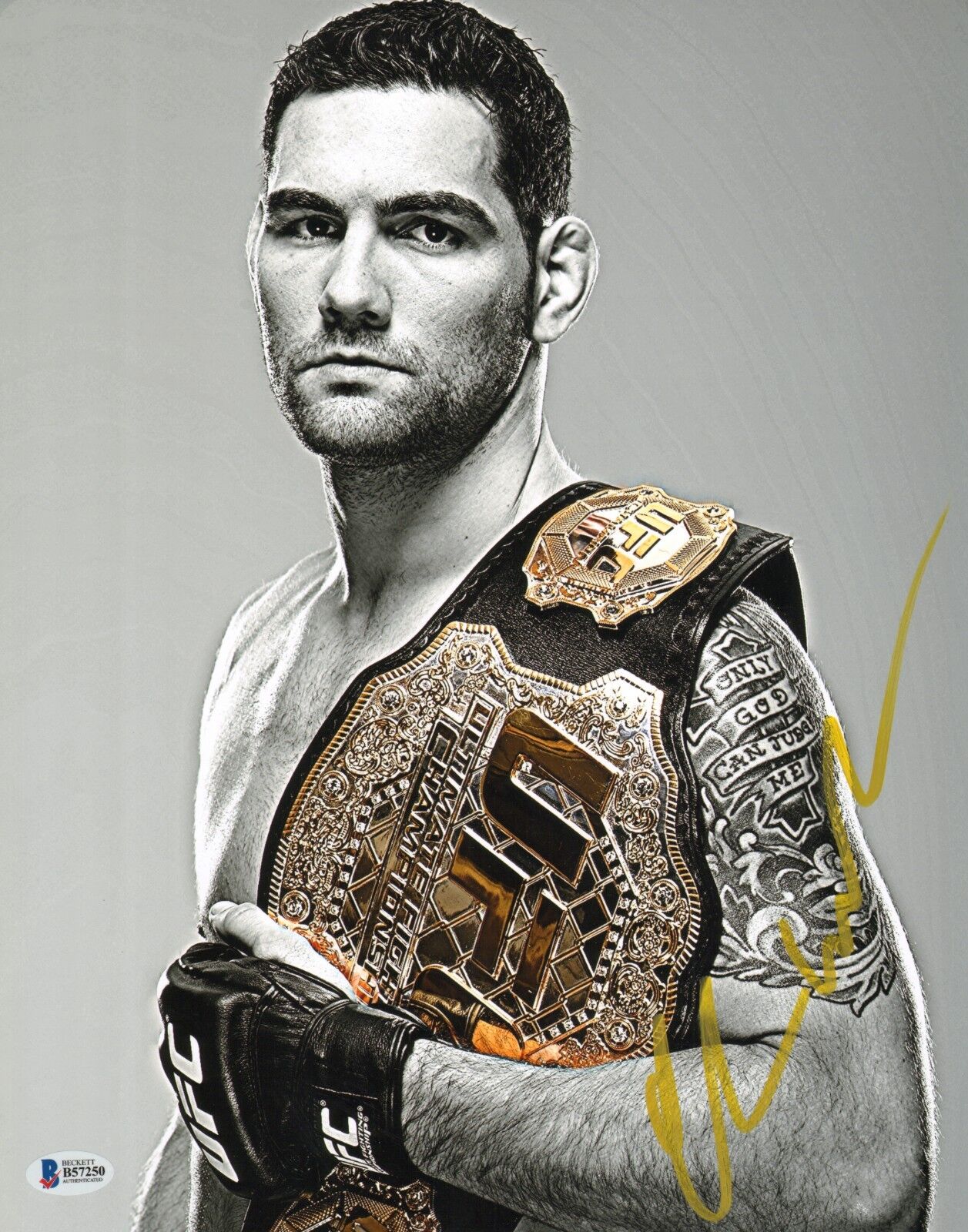 Chris Weidman Signed UFC 11x14 Photo Poster painting BAS Beckett COA Belt Picture Autograph 162