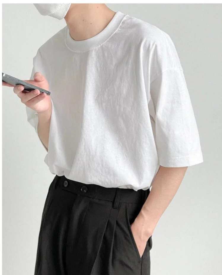 Aonga Summer Solid Color Bottoming Shirt