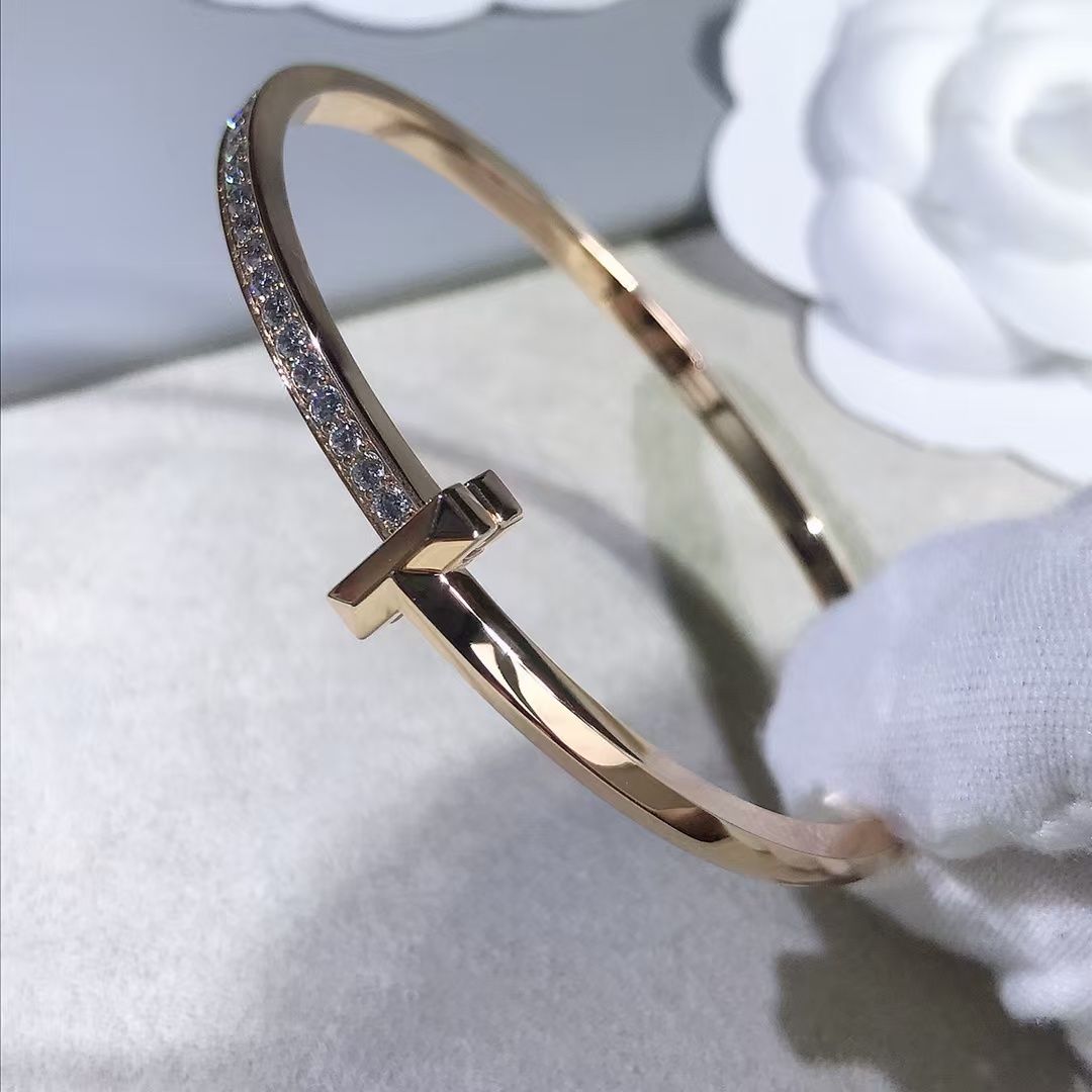 Buy replica Tiffany T1 Narrow Diamond Hinged Bangle and replica jewelry from PICKS Jewelry