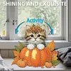 uk.everydayedeals DIY Diamond Painting Acrylic Bobble Head Decoration - Cat Pumpkins