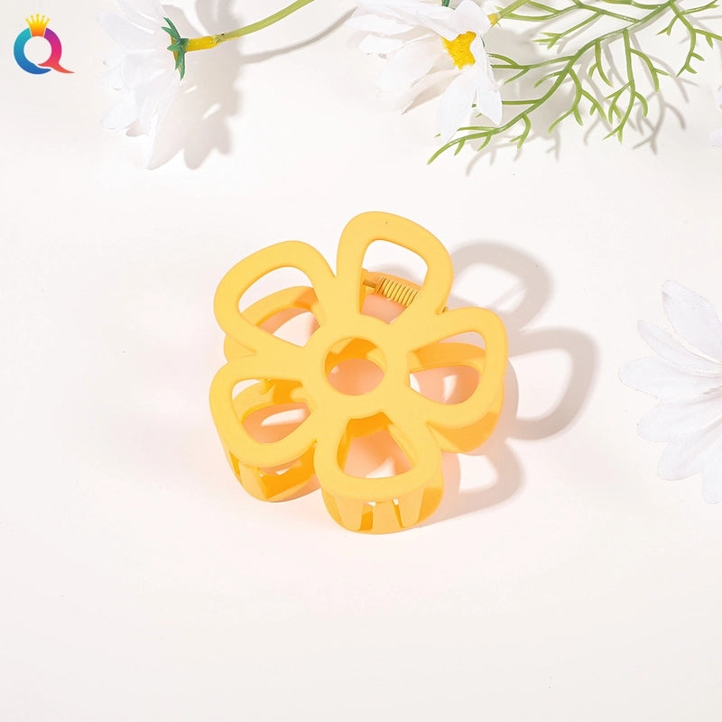 Fashion Flower Plastic Metal Stoving Varnish Hollow Out Hair Claws 1 Piece