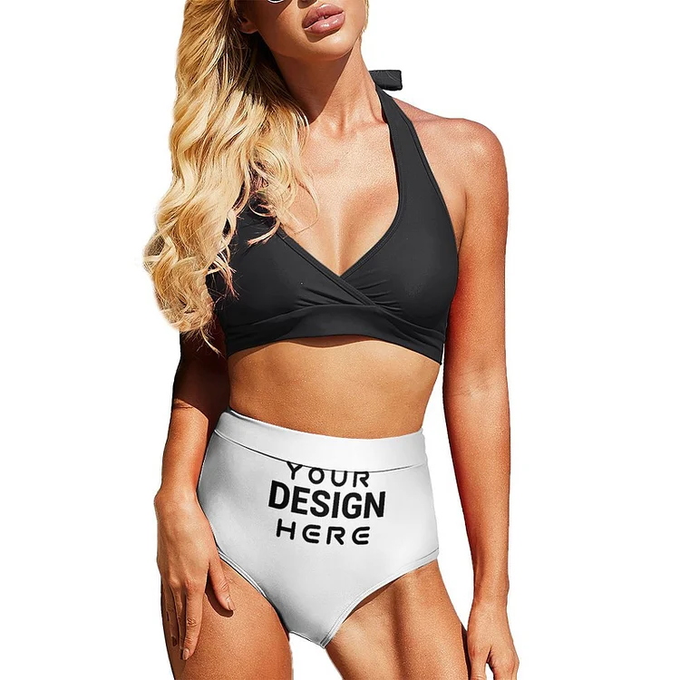 Personalized Design Women's High-waist Swimsuit Bottom Full Print