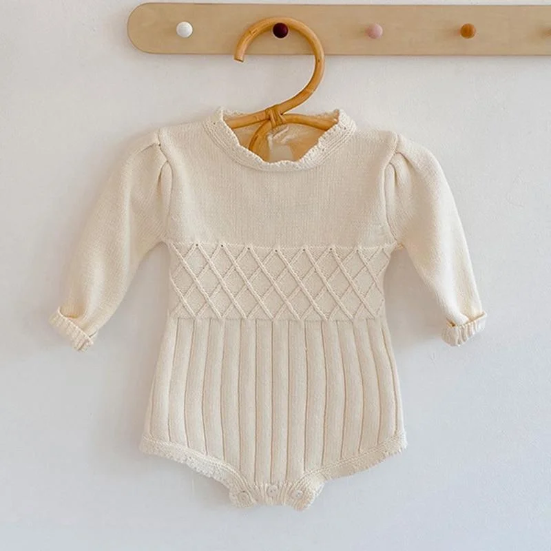 Spring Baby Clothes Girls Romper Autumn Long Sleeve Baby Girl Knit Hollow Out Rompers Baby Jumpsuit Baby Clothes