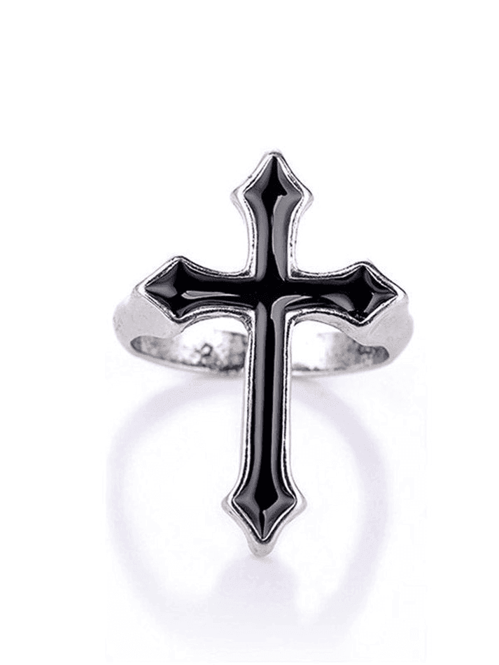 Brownm Gothic Cross Ring