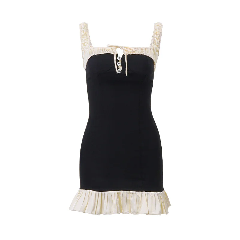 Brownm Brownm Spring And Summer Hot Style Fashion Sexy Hot Girl Slim Bump Color Flounces Dress