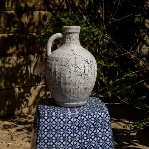 Stone Bottle Vase with Handle