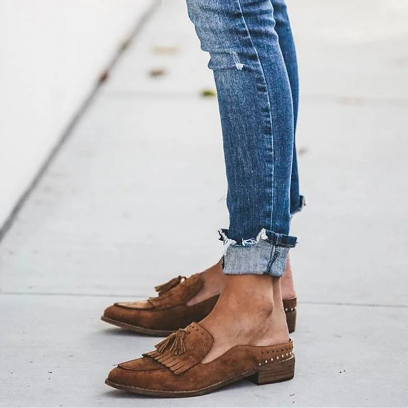 Women Flats 2020 Retro Tassel Spring Shoes Women Casual Solid Summer Ballet Slip on Flats Loafers Shoes Woman Shoes Women Flats