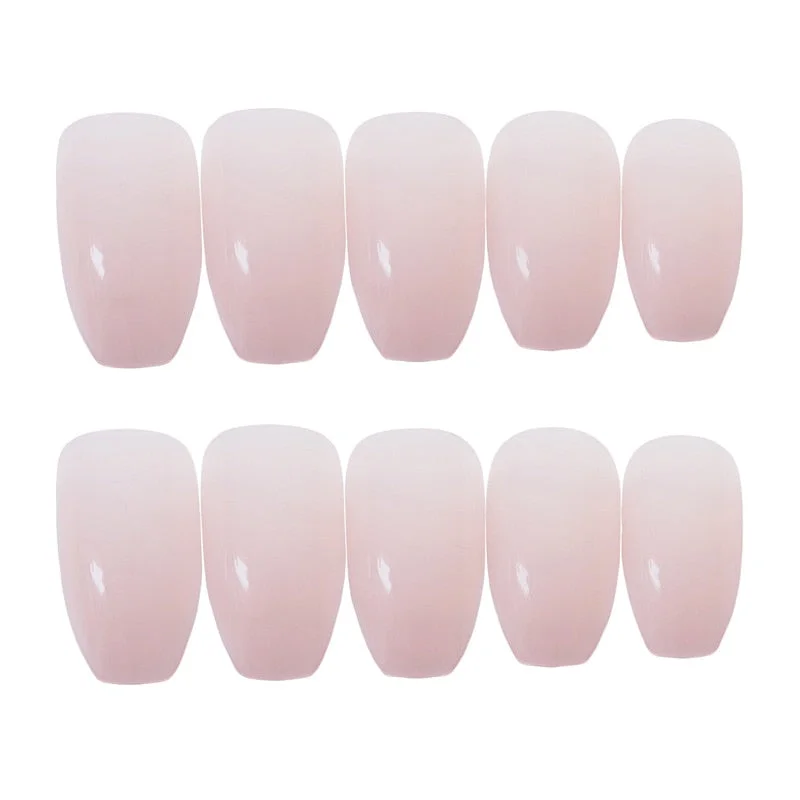 24pcs/Set Square Pink Fake Nails Pre-design European Ballerina Finger Manicure False Nails Full Cover Beauty Bride Nail Art Tips-Nail Inspo
