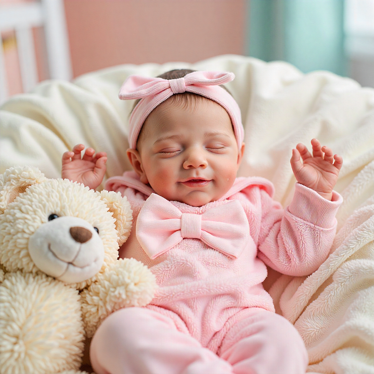  20'' Sleeping Reborn Smile Baby Doll Girl Named Medin Lifelike Newborn Dolls Toy For Kids - Reborndollsshop®-Reborndollsshop®