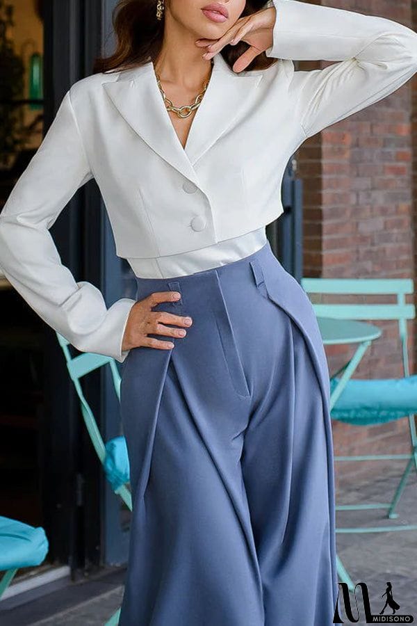 MidiSono - Palazzo Style High Waist Wide Leg Pants