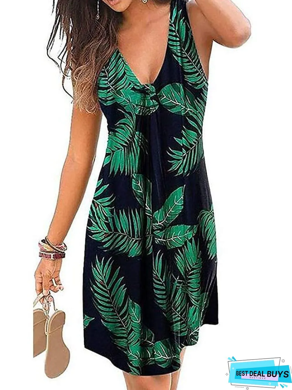 Women's Sheath Dress Knee Length Dress White Black Blue Purple Wine Green Royal Blue Sleeveless Floral Tie Dye Summer V Neck Hot Sexy