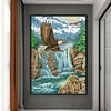 >SALE<Full Embroidery Cotton Thread 11CT Printed Waterfall Eagle Cross Stitch 50x70cm