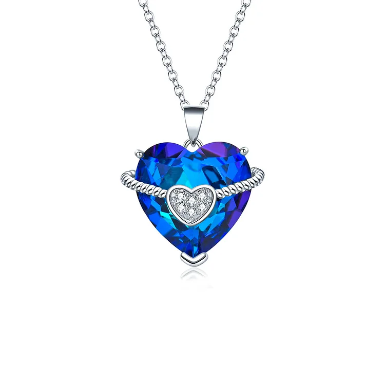 For Daughter - S925 No Matter How Much You Grow You'll always Fit in Side My Heart Double Hearts Necklace