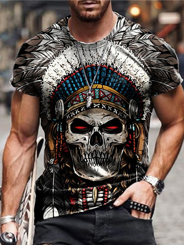 Men's T-Shirt 3D Print Short Sleeve Casual Tops