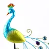Metal Peacock Garden Ornament Lamp Waterproof LED for Courtyard Garden Path Lawn