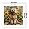 Sunflower Teddy Full 11CT 3 Strands DIY Stamped Cross Stitch Kits 40x40cm Embroidery Needlepoint Starter Kit for Beginners Adults Gift Home Wall Decor