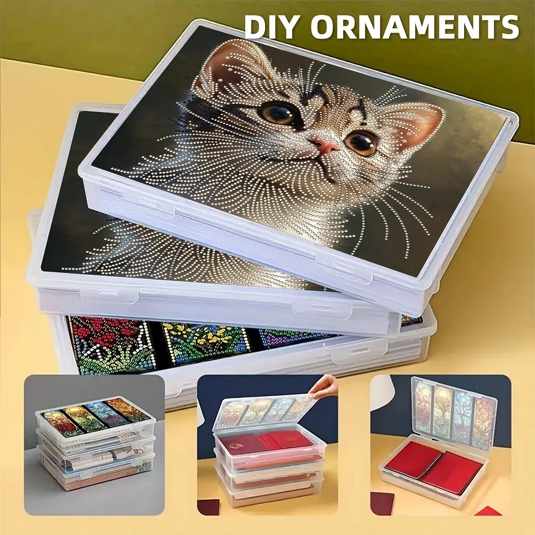 Cat 5D DIY Full Diamond Art Storage Box Crystal Mosaic Storage Container Kit