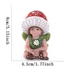 Mushroom Gnome Elf Ornaments Resin Miniature Fairy Figurine for Home Decorations