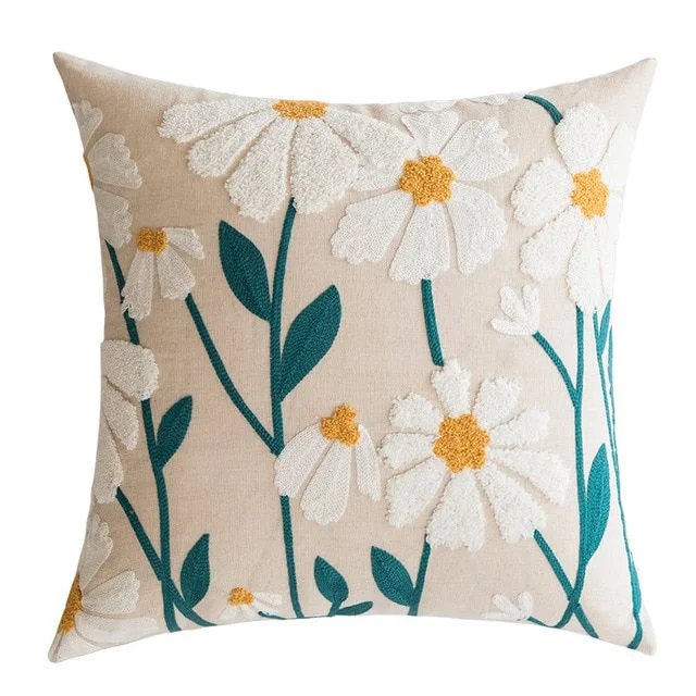 Spring Joy Embroidered Cushion Covers