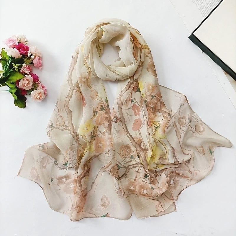 Women’s Sweet Flower Georgette Silk Scarves