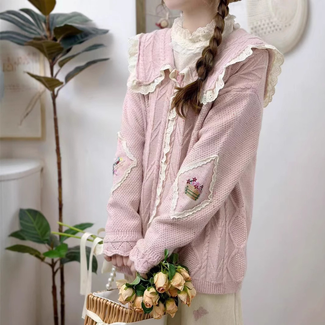 Chicfifth Sweater Women Winter Long Sleeve High Quality Autumn Vintage Top Knitted Cardigan