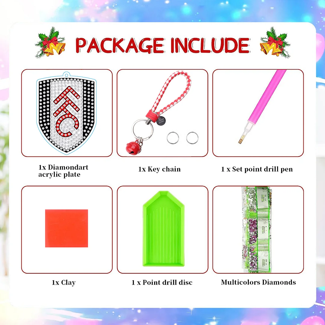 【Upgrade】DIY Fulham F.C. Logo Double Sided Rhinestone Painting Keychain Pendant for Adult