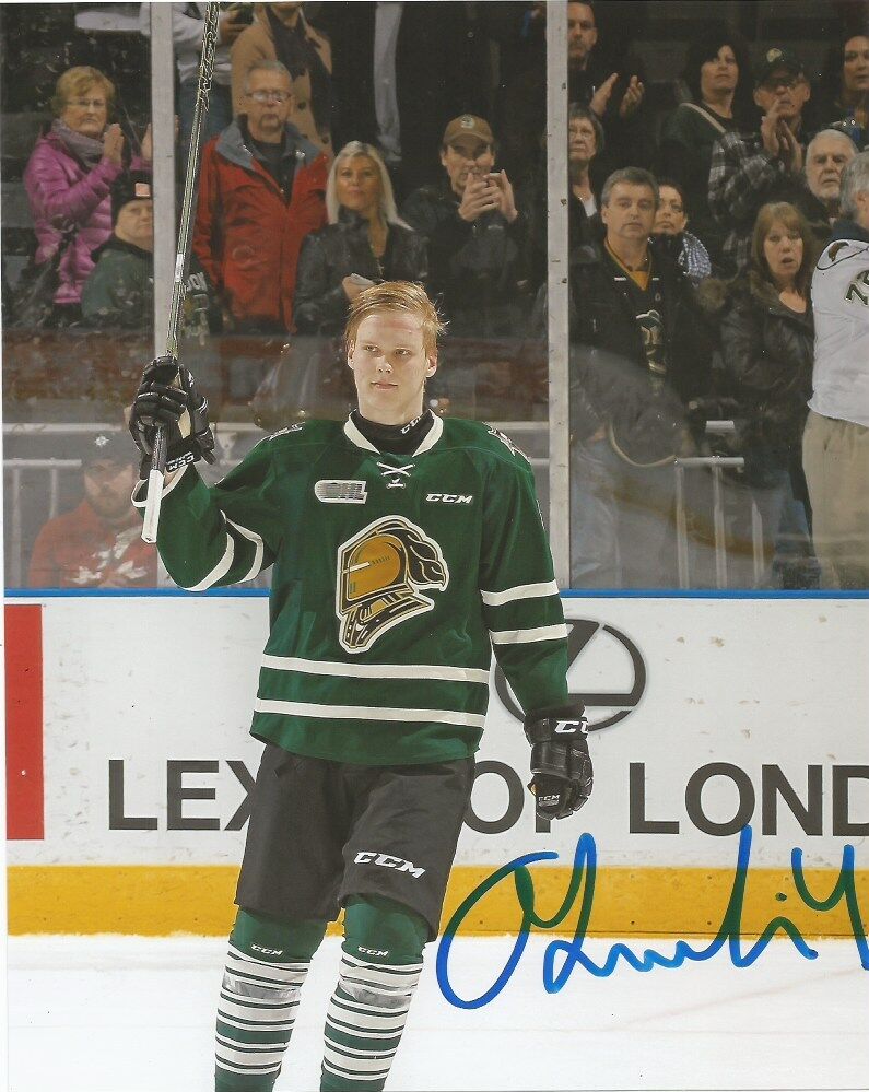London Knights Olli Juolevi Autographed Signed 8x10 Photo Poster painting COA A