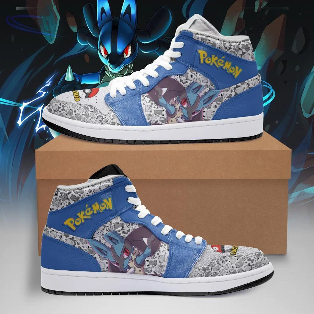 Kingofallstore - Anime Shoes Lucario Sneakers Custom Anime Pokemon Shoes