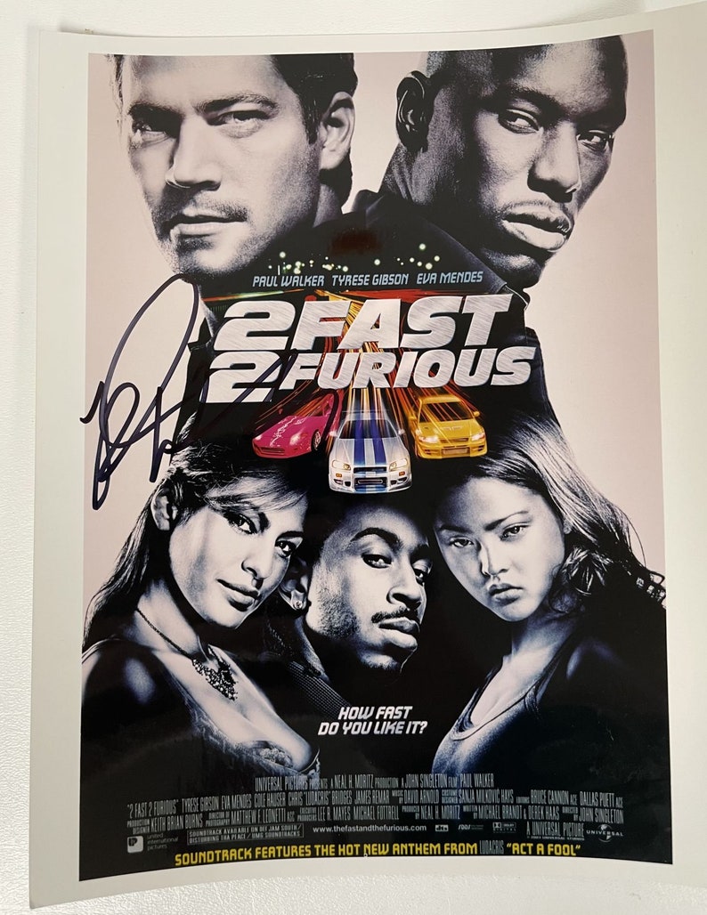 Paul Walker (d. 2013) Signed Autographed 2 Fast 2 Furious