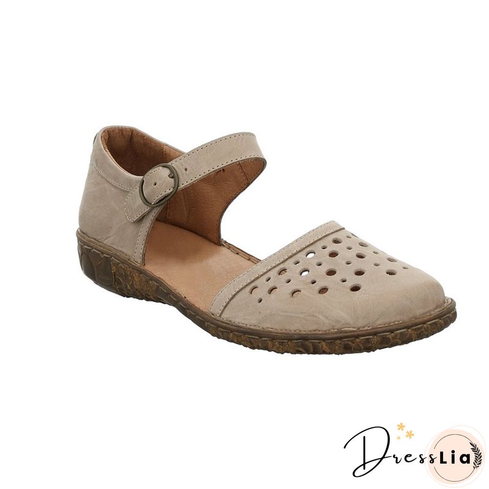 Women Summer Ladies Round Toe Hollow-Out Sandals