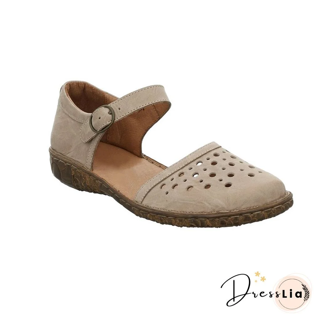 Women Summer Ladies Round Toe Hollow-Out Sandals