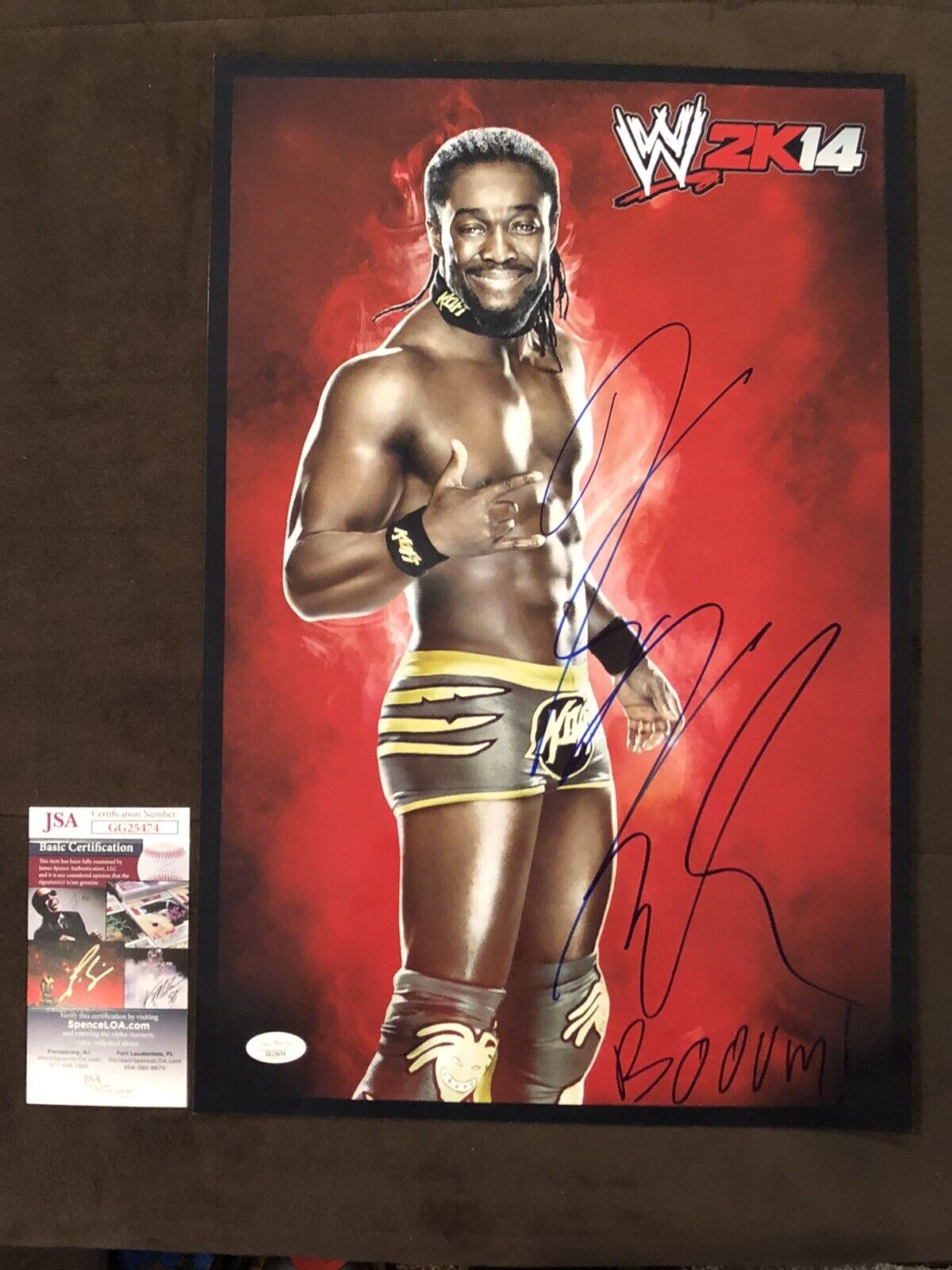 KOFI KINGSTON WWE SUPERSTAR AUTOGRAPH Photo Poster painting 12X18 Signed JSA COA