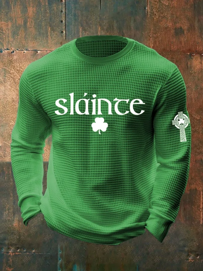 Men's St. Patrick's Day Waffle Long Sleeve T-Shirt  socialshop