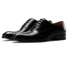 Handmade Men'S Captoe Leather Oxford Shoes Black